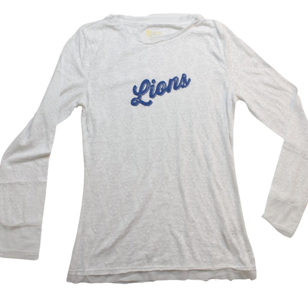 All-Sport Couture NFL Womens Detroit Lions Hail Mary Burnout Shirt New
